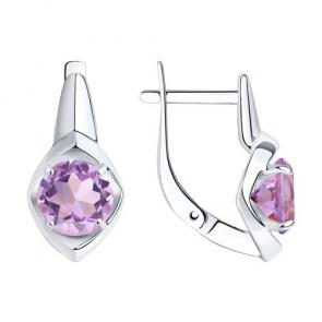 Серебряные серьги Diamant с аметистом 94-320-00783-2 фото