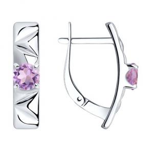 Серебряные серьги Diamant с аметистом 94-320-00793-3 фото