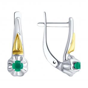 Серебряные серьги Diamant с агатом 94-320-00976-2 фото