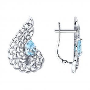 Серебряные серьги Diamant с топазом 94-320-01895-1 фото