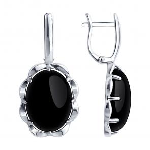 Серебряные серьги Diamant с агатом 94-320-01916-1 фото
