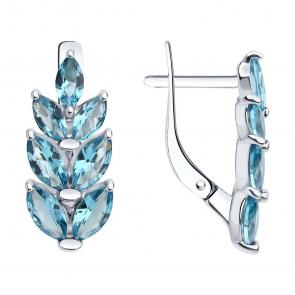 Серебряные серьги Diamant с ситаллом цвета Лондон топаз 94-320-02172-2 фото
