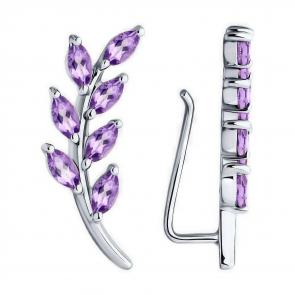 Серебряные серьги Diamant с аметистом 94-320-02642-2 фото