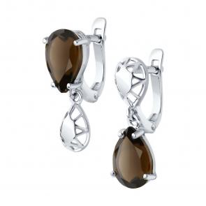 Серебряные серьги Diamant с раухтопазом 94-320-02688-3 фото