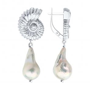 Серебряные серьги Diamant с жемчугом 94-321-00018-1 фото
