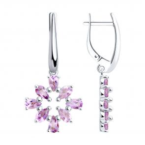 Серебряные серьги Diamant с аметистом 94-321-00349-2 фото