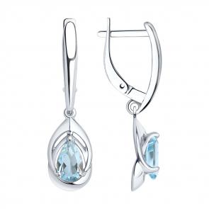 Серебряные серьги Diamant с топазом 94-321-00981-1 фото