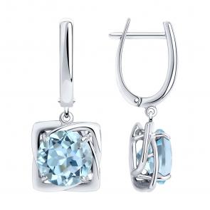 Серебряные серьги Diamant с топазом 94-321-00985-1 фото