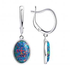 Серебряные серьги Diamant с опалом 94-321-01706-1 фото