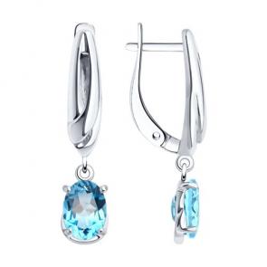 Серебряные серьги Diamant с топазом 94-321-02682-1 фото