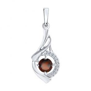 Серебряная подвеска Diamant с фианитом и гранатом 94-330-00379-2 фото