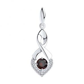 Серебряная подвеска Diamant с фианитом и гранатом 94-330-00380-2 фото