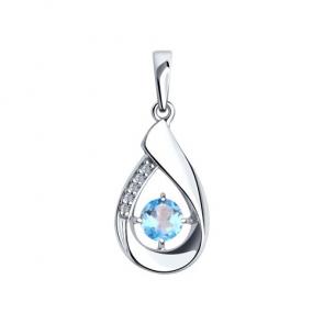 Серебряная подвеска Diamant с топазом и фианитом 94-330-00695-1 фото