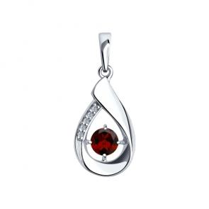 Серебряная подвеска Diamant с фианитом и гранатом 94-330-00695-2 фото
