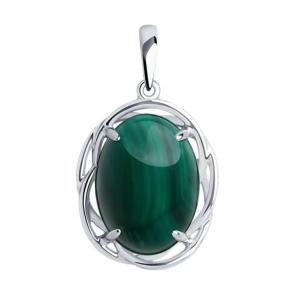 Серебряная подвеска Diamant с малахитом 94-330-00912-2 фото