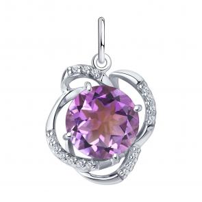 Серебряная подвеска Diamant с фианитом и аметистом 94-330-01920-1 фото
