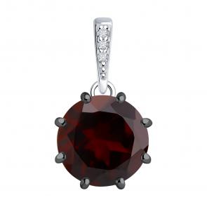 Серебряная подвеска Diamant с фианитом и гранатом 94-330-02040-1 фото