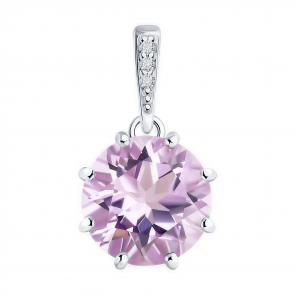 Серебряная подвеска Diamant с фианитом и аметистом 94-330-02040-2 фото