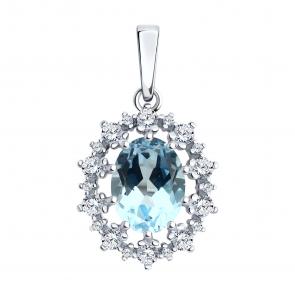 Серебряная подвеска Diamant с топазом и фианитом 94-330-02042-1 фото