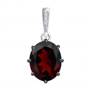 Серебряная подвеска Diamant с фианитом и гранатом 94-330-02054-2 фото