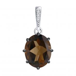 Серебряная подвеска Diamant с фианитом и раухтопазом 94-330-02054-4 фото