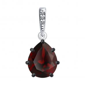 Серебряная подвеска Diamant с фианитом и гранатом 94-330-02059-2 фото