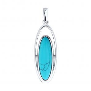 Серебряная подвеска Diamant с бирюзой 94-330-02375-1 фото