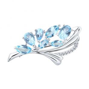 Серебряная брошь Diamant с топазом 94-340-00528-1 фото