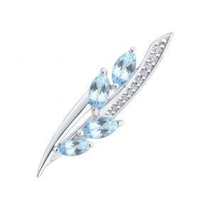 Серебряная брошь Diamant с топазом и фианитом 94-340-00668-1 фото