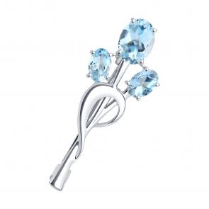 Серебряная брошь Diamant с топазом 94-340-01165-1 фото