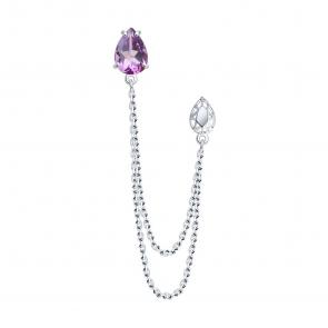 Серебряная брошь Diamant с аметистом 94-340-02688-2 фото