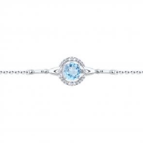 Серебряный браслет Diamant с топазом и фианитом 94-350-00679-1 фото