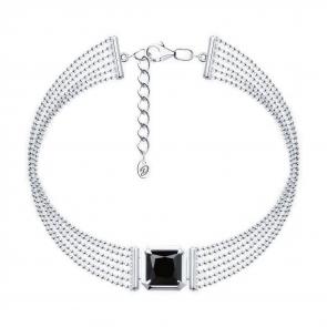 Серебряный браслет Diamant с ониксом 94-350-02122-1 фото