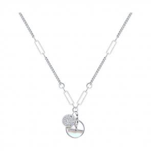 Серебряное колье Diamant с фианитом и перламутром 94-370-02303-1 фото