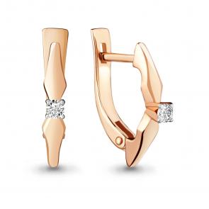 Золотые серьги AQUAMARINE с бриллиантом 940011к фото