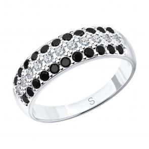 Серебряное кольцо SOKOLOV с фианитом 94010064 фото