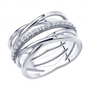 Серебряное кольцо SOKOLOV с фианитом 94010510 фото