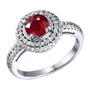 Серебряное кольцо SOKOLOV с фианитом 94010780 фото