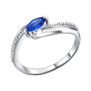 Серебряное кольцо SOKOLOV с фианитом 94010830 фото