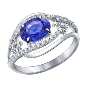 Серебряное кольцо SOKOLOV с фианитом 94010842 фото