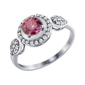 Серебряное кольцо SOKOLOV с фианитом 94011184 фото