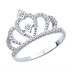 Серебряное кольцо SOKOLOV с фианитом 94011216 фото