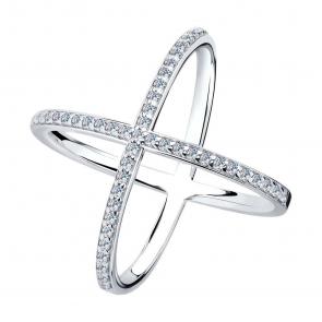 Серебряное кольцо SOKOLOV с фианитом 94011298-91 фото