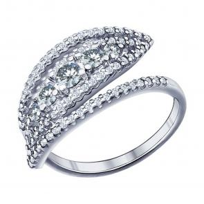 Серебряное кольцо SOKOLOV с фианитом 94011435 фото