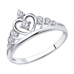 Серебряное кольцо SOKOLOV с фианитом 94011483 фото