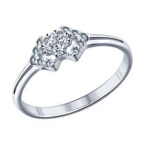 Серебряное кольцо SOKOLOV с фианитом 94011517 фото