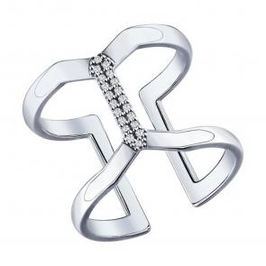 Серебряное кольцо SOKOLOV с фианитом 94011550 фото