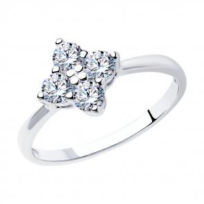 Серебряное кольцо SOKOLOV с фианитом 94011739 фото