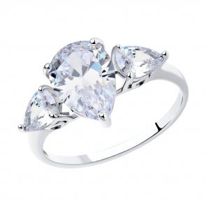 Серебряное кольцо SOKOLOV с фианитом 94011767 фото