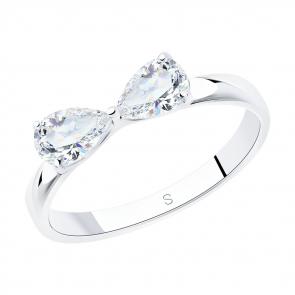 Серебряное кольцо SOKOLOV с фианитом 94011857 фото